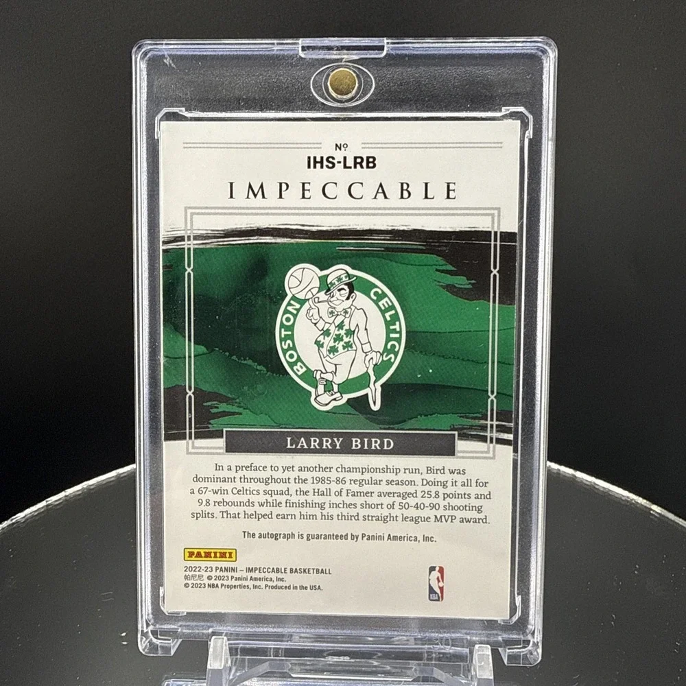 Larry Bird 2024-25 Panini Impeccable Honors Signatures Auto /35 Auto